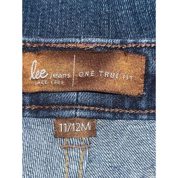 Lee One True Fit Jeans Women 11 32 X 28 Straight Leg Stretch Blue Denim - Picture 9 of 11